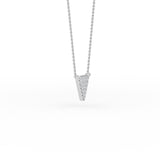 14K Gold Diamond Pave Triangle Necklace