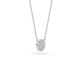 14K Gold Diamond Pave Disc Necklace