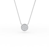 14K Gold Diamond Pave Disc Necklace