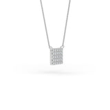 14K Gold Diamond Pave Square Necklace