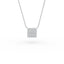 14K Gold Diamond Pave Square Necklace