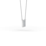 14K Gold Diamond Pave Square Necklace