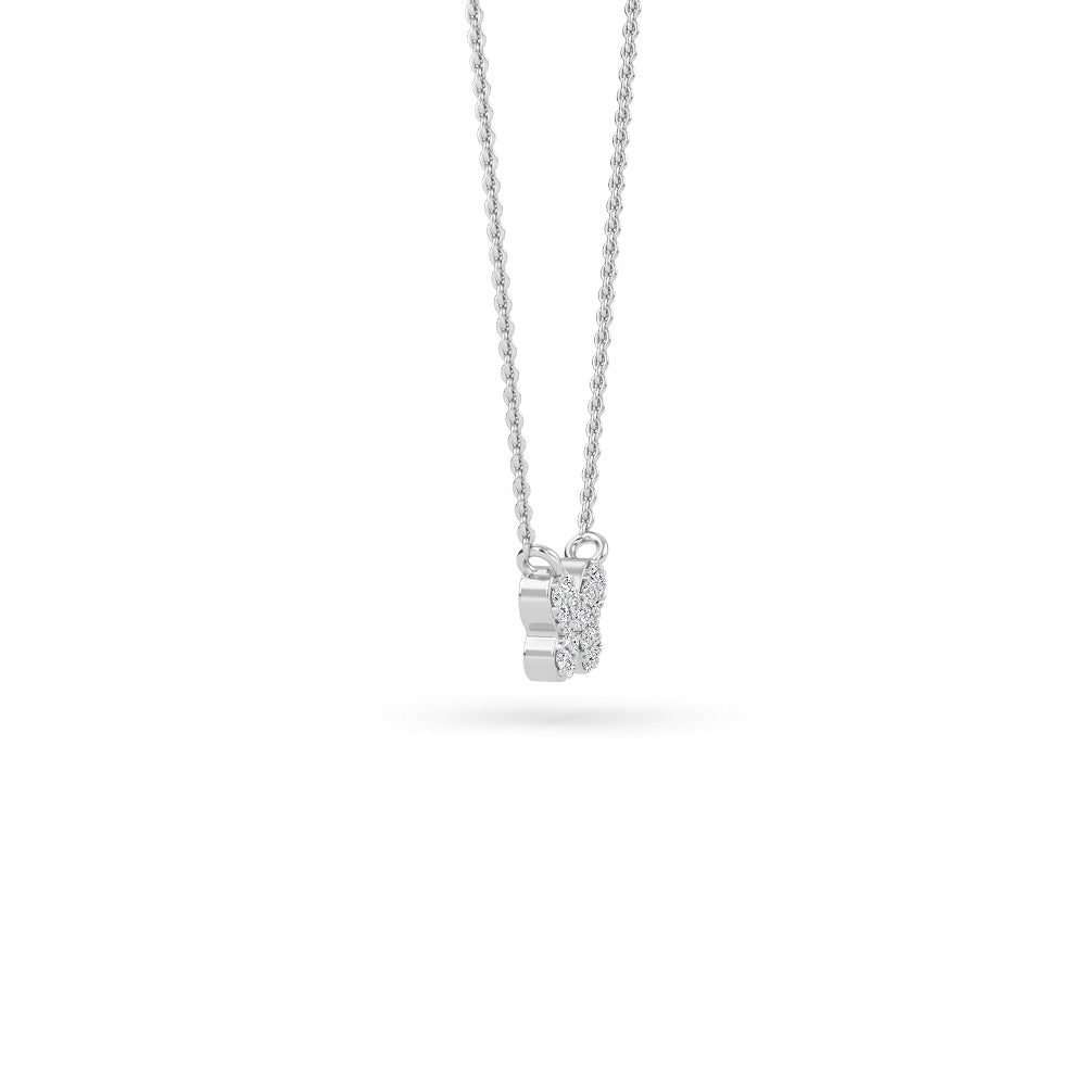 14K Gold Diamond Pave Butterfly Necklace