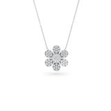14K Gold Diamond Pave Flower Necklace