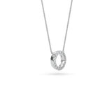 14K Gold Diamond Pave Circle Necklace