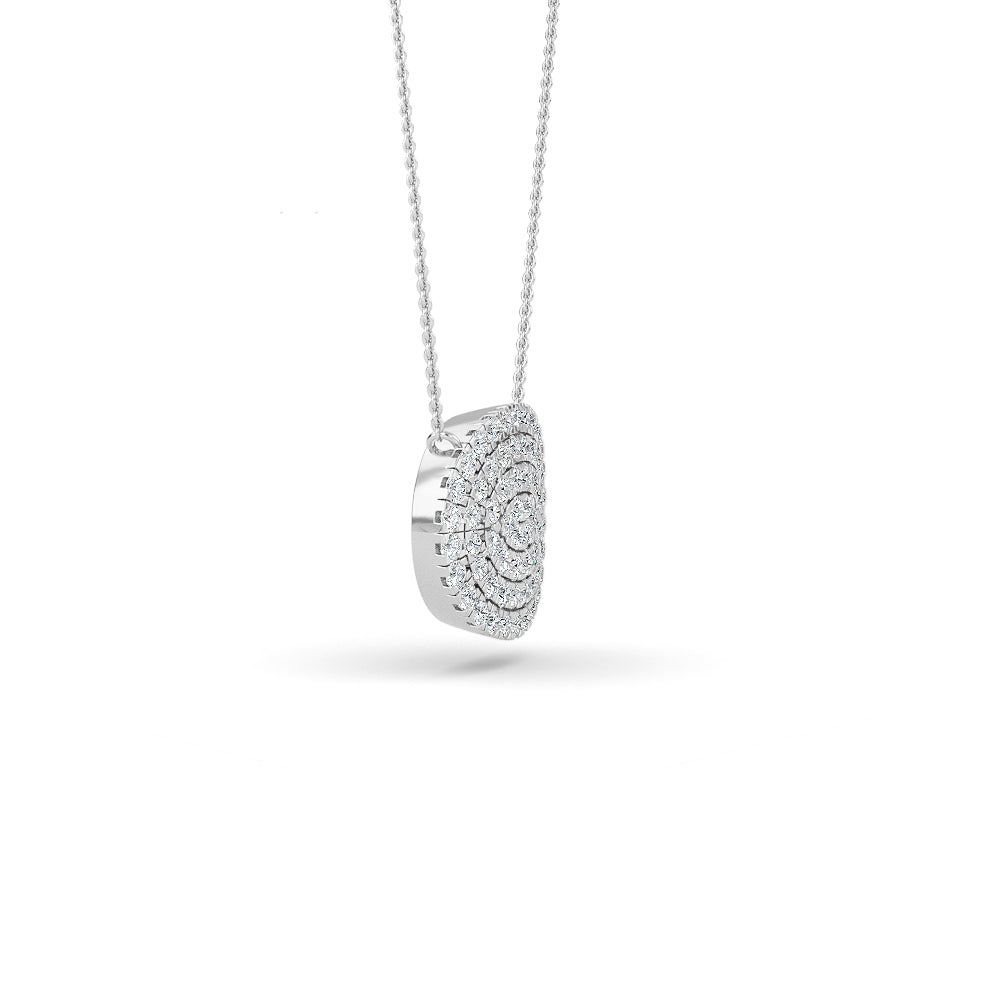 14K Gold Diamond Pave Disc Necklace
