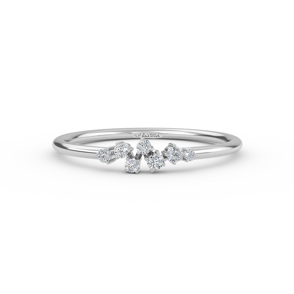 14K Gold Diamond Cluster Ring