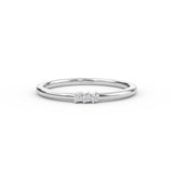 14K GoldTriple Stone Diamond Wedding Band