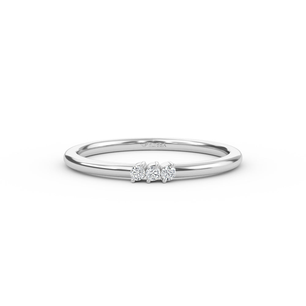 Triple Stone Diamond Wedding Band