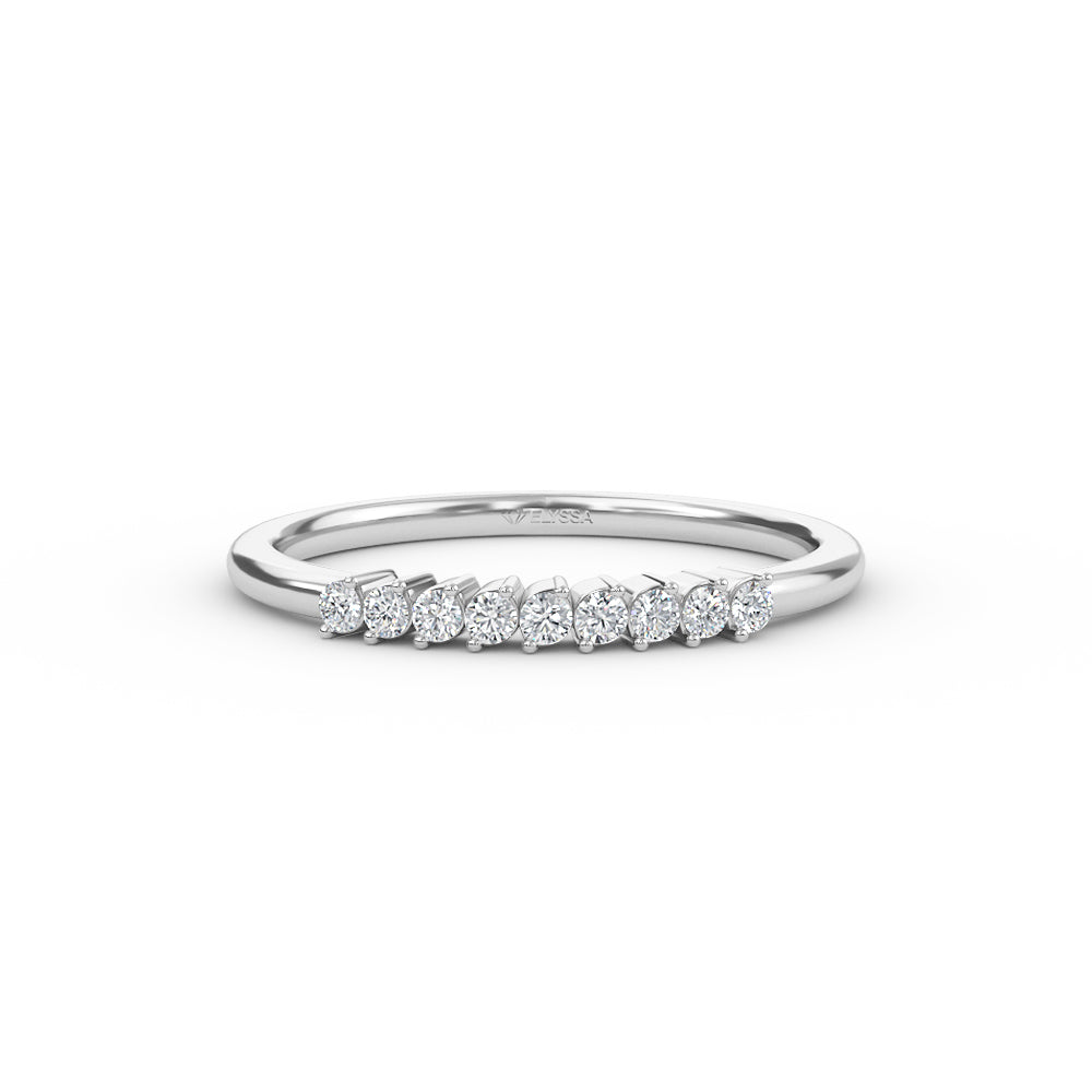 14K Gold 11 Stone Diamond Wedding Band