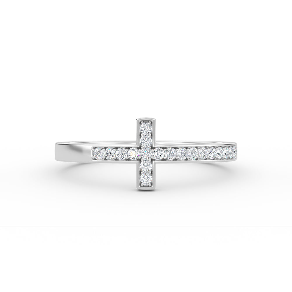 Diamond Cross Gold Ring