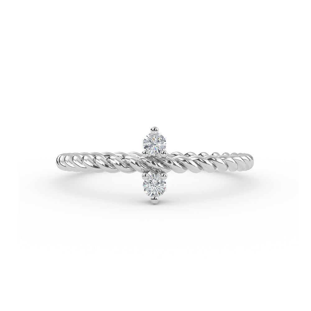 Diamond Twisted Gold Band