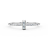 14K Gold Baguette Diamond and Round Diamond Wedding Band