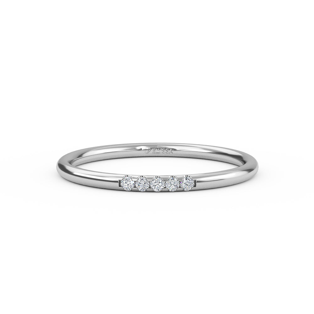14K Gold Thin Diamond Minimalist Ring
