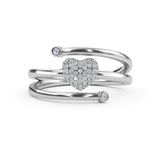 14K Gold Heart Diamond Ring