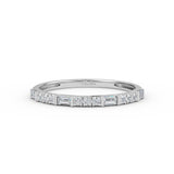14K Gold Half Eternity Baguette Diamond and Round Diamond Wedding Band