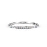 14K Yellow Gold 1.3MM Micro Pave Diamond Eternity Wedding Ring