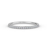 14K Gold 1.3MM Half Eternity Diamond Wedding Band