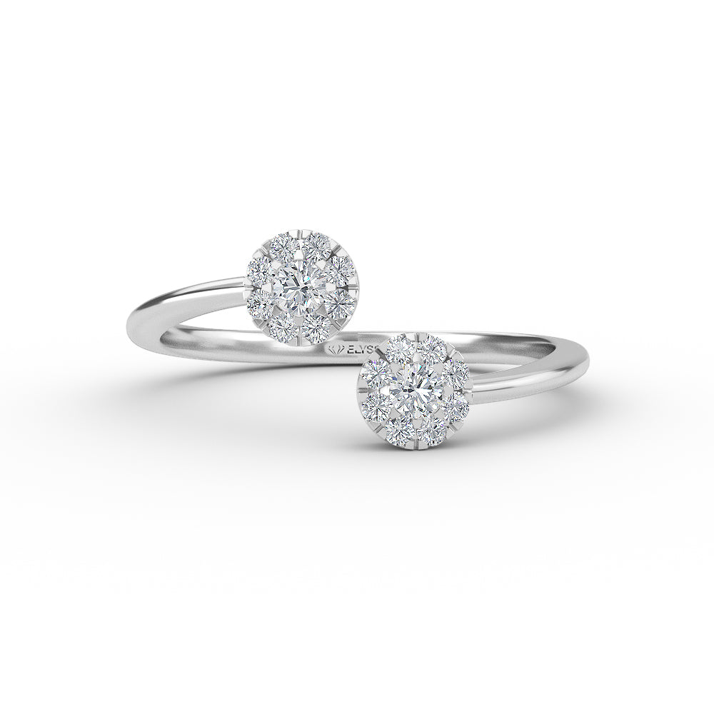 14K Gold Cluster Micro Pave Diamond Wedding Band
