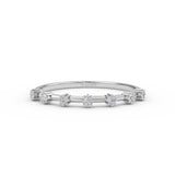 14K Gold Half Eternity  Petite Diamond Wedding Band