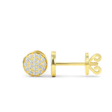 14K Gold Round Diamond Earrings