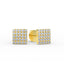 14K Gold Diamond Square Stud Earrings