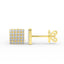 14K Gold Diamond Square Stud Earrings
