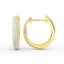14K Gold Three Row Diamond Huggie Earrings