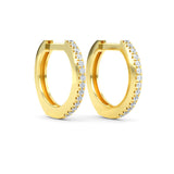14K Gold 9MM Diamond Huggie Earrings