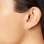 14K Gold 9MM Diamond Hoop Earrings