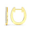14K Gold 9MM Diamond Hoop Earrings