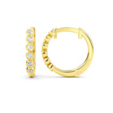 14K Gold Diamond Hoop Earrings
