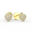 14K Gold Diamond Pave Heart Earrings