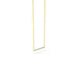 14K Solid Gold Micro Pave Bar Necklace