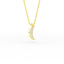 14K Gold Crescent Moon Diamond Necklace