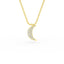 14K Gold Crescent Moon Diamond Necklace
