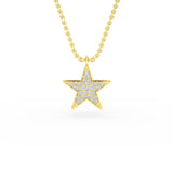 14K Gold Diamond Star Necklace