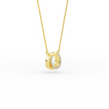 14K Gold Diamond Two Circle Necklace