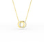 14K Gold Diamond Two Circle Necklace