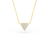 14K Gold Diamond Pave Triangle Necklace