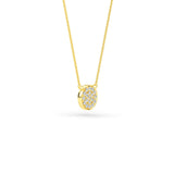 14K Gold Diamond Pave Disc Necklace