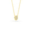 14K Gold Diamond Pave Disc Necklace