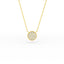 14K Gold Diamond Pave Disc Necklace