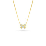 14K Gold Diamond Pave Butterfly Necklace