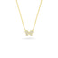 14K Gold Diamond Pave Butterfly Necklace