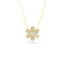 14K Gold Diamond Pave Flower Necklace