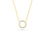 14K Gold Diamond Pave Circle Necklace