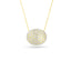 14K Gold Diamond Pave Disc Necklace
