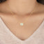 14K Gold Diamond Pave Disc Necklace