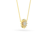 14K Gold Floral Diamond Necklace